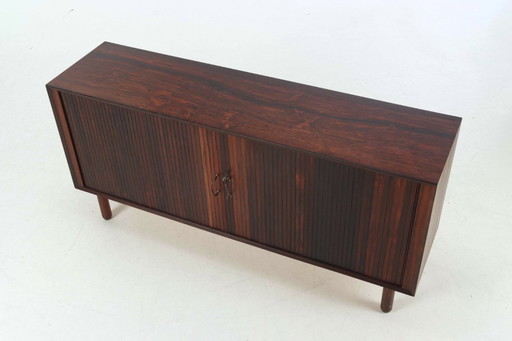 Scandinavian Rosewood Low Buffet with Two Sliding Doors, 1960.