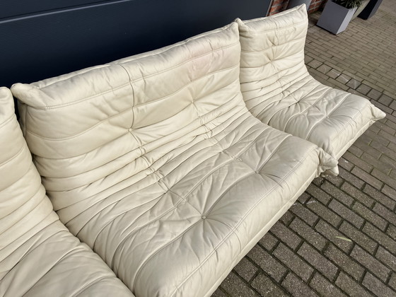 Image 1 of 100% authentic Ligne Roset Togo 1.2z & corner in beige leather