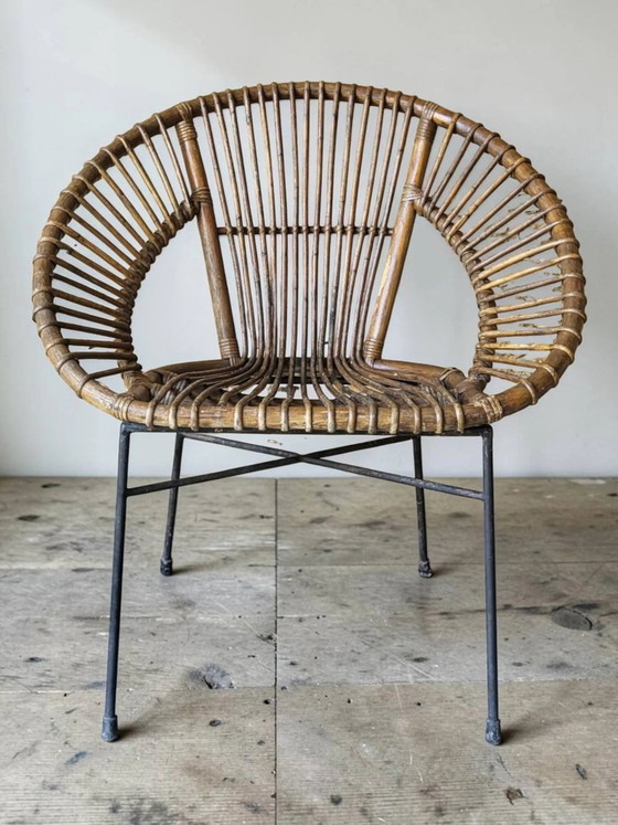 Poltrona in rattan anni '60 (*2) – Sedie da giardino, Wicker, Metal, Vintage (photo 8 of 15)