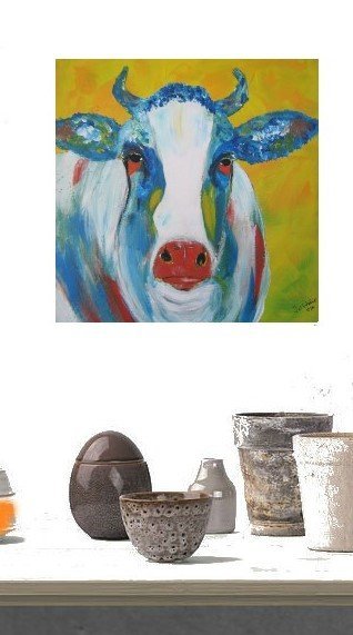 Image 1 of Peinture abstraite vache (2)