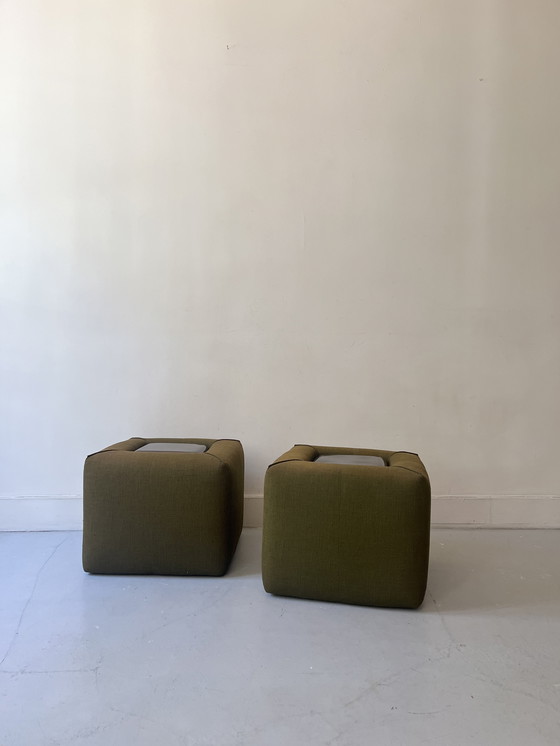 Image 1 of Pair of Cinna Hairstands in Foam and Smoked Plexiglas, Ligne Roset France 1970