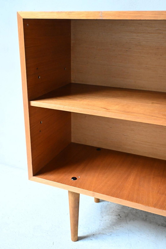 Image 1 of Mid-Century Open Bookcase Teak Veneer