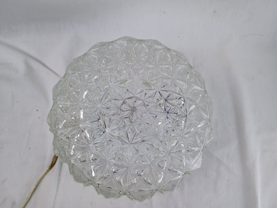 Image 1 of Elegante vintage Franse plafondlamp, vlak gemonteerd, VIANNE, midden 20e eeuw