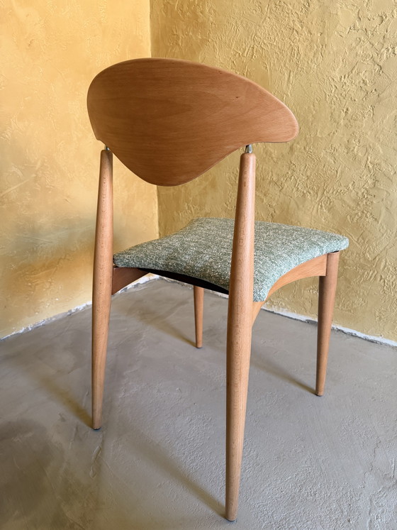Ensemble de 4 chaises de style danois Mid-Century – Chaises de salle à manger, Textile, Wood (photo 6 of 6)