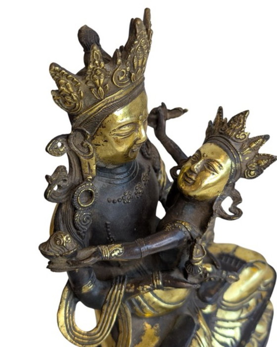 Yab-Yum tantrique vintage en bronze doré – Circa 1960 – Objets déco, Gold (photo 10 of 13)