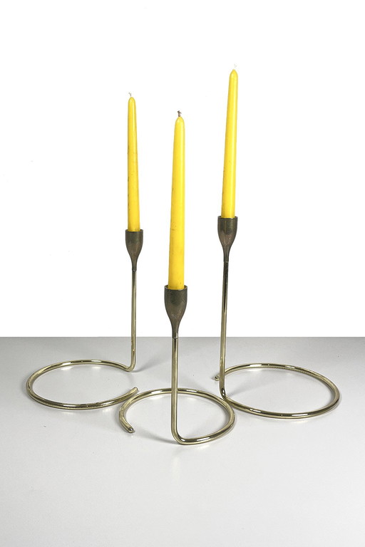 Set of brass candlesticks