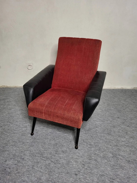 Armchair years 50-60 skaï – Skai, Vintage (photo 2 of 10)
