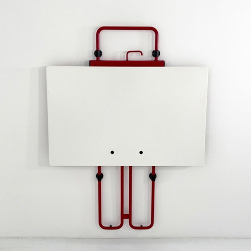 Red Clino Tubular Folding Wall Table by Mario Mazzer for Magis, 1980s