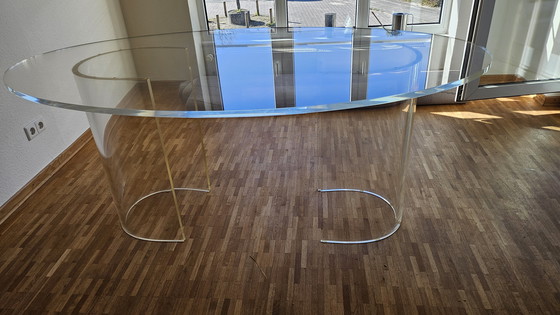 Image 1 of Dreamy Italian designer vintage acrylic glass dining table, Italy