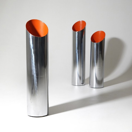 3 chrome-plated metal umbrella stands, 1970s (photo 5 of 13)
