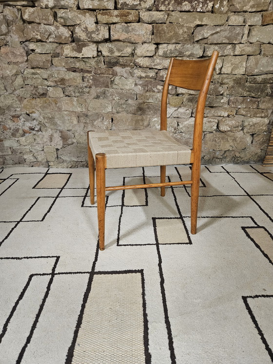 Image 1 of Sedia scandinava del 1960 con cinghia di juta