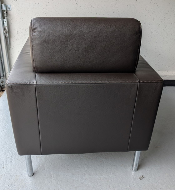 Image 1 of 2x De Sede DS-4 Design-Sessel, dunkelbraunes Leder