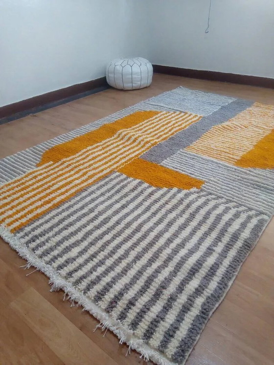 Tapis marocain gris en laine tissée à la main - tapis fait main - 252 x 163 – Wool, Cotton (photo 4 of 10)