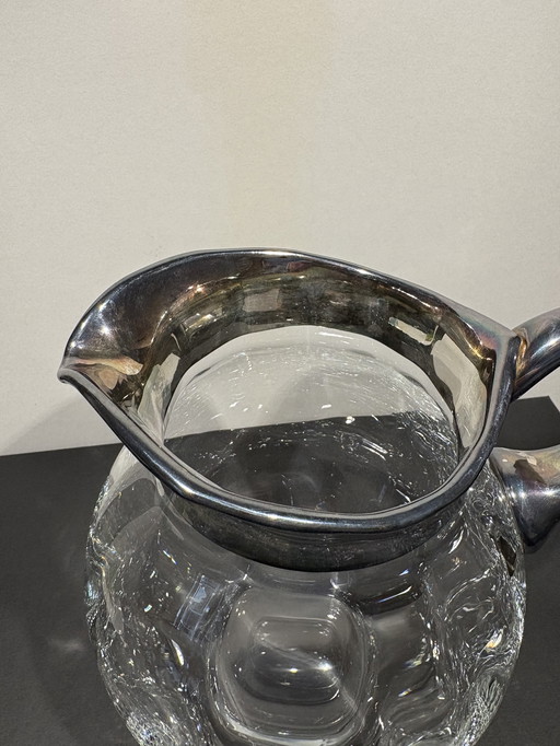 Brocca vintage con bordo di ghiaccio di Dorothy Thorpe di metà secolo