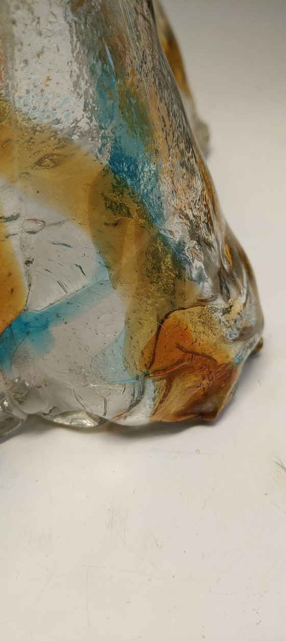 Image 1 of Vintage design italiaans gekleurd glazen Murano hanglamp in de stijl van Nason