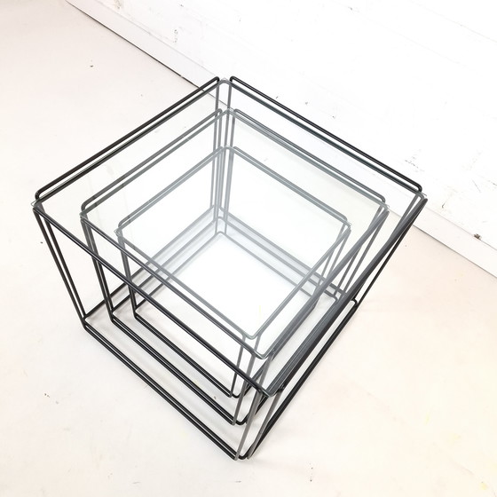 Image 1 of Casetta nido vintage Isocele Max Sauze, anni '70, nera con vetro