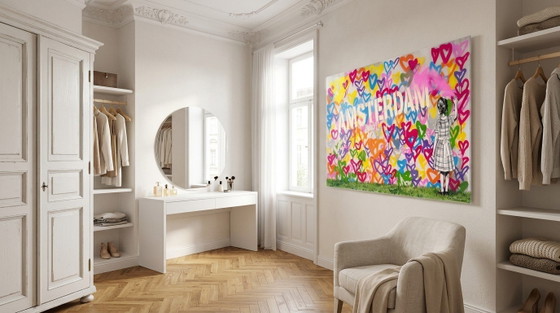 We Love Amsterdam & Need Love Pink – XXL kunstwerk van acrylglas 180 × 100 cm – Giclée Prints, Plexiglass (photo 6 of 6)