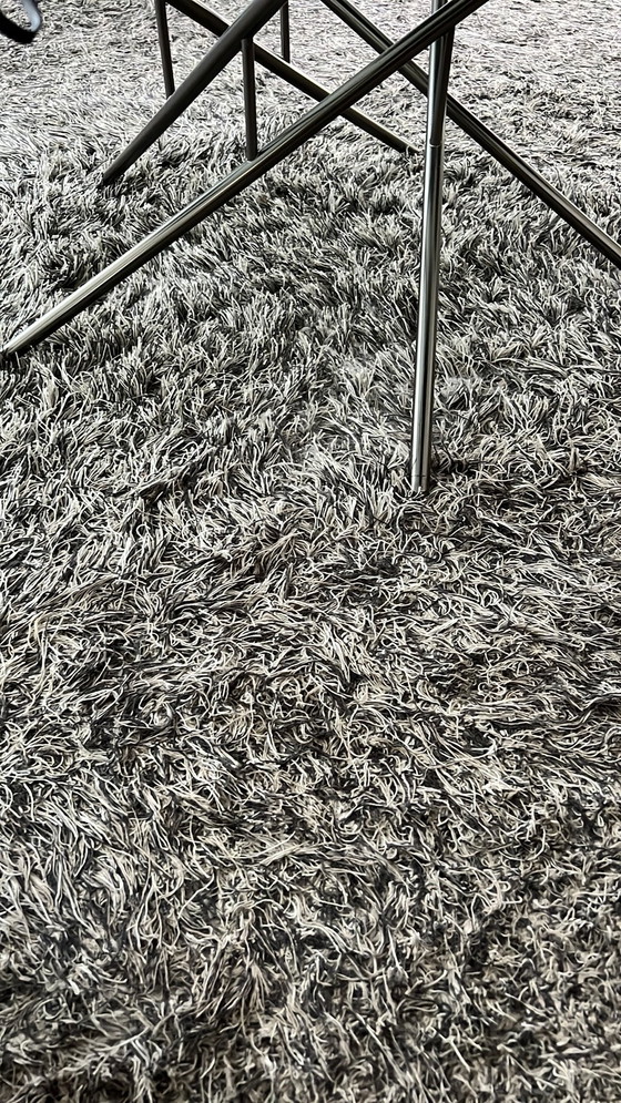 Image 1 of Tappeto 526x351 Kinast grigio misto lino beige bianco antracite