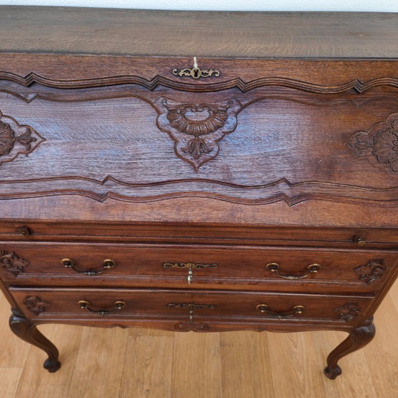 Image 1 of Vintage Louis XV secretary chest of drawers country office desk