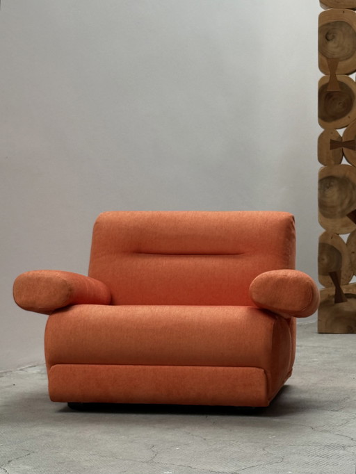 JO OTTERPOHL FOR COR "CONCHA" LOUNGE CHAIR RED ORANGE, GERMANY 1960s