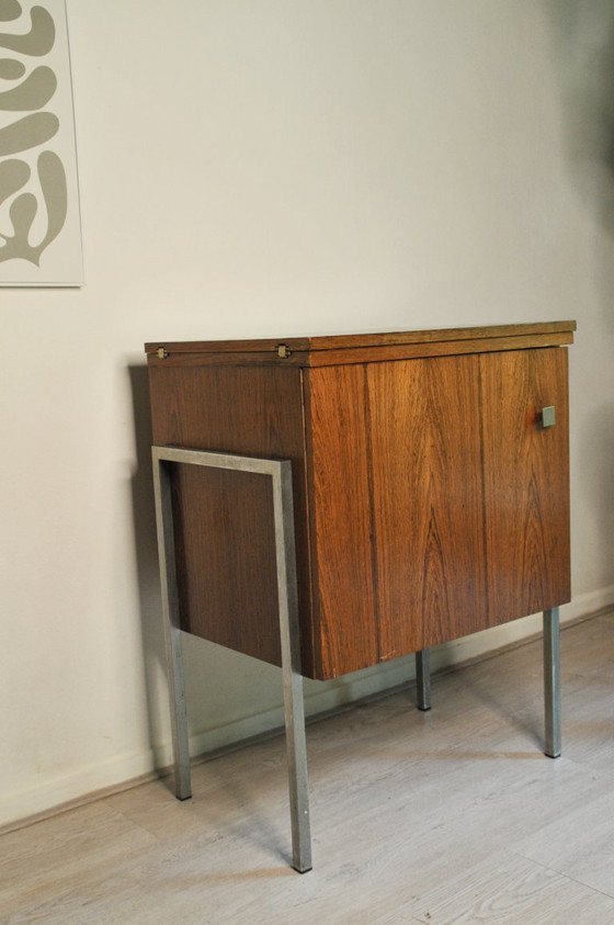 Image 1 of Bernina Favorit Mobili per cucire - Mobile in teak vintage degli anni '60/'70 mobile per giradischi