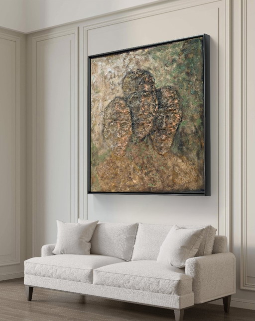 Three Guys – Oggetto da parete scultoreo con rilievo grezzo