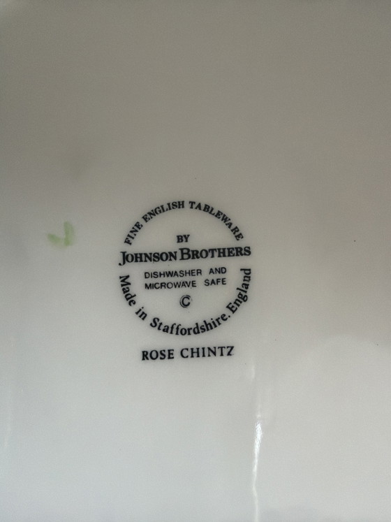 Image 1 of Johnson Brothers Rose Chintz blu (tazze da tè e piatti)