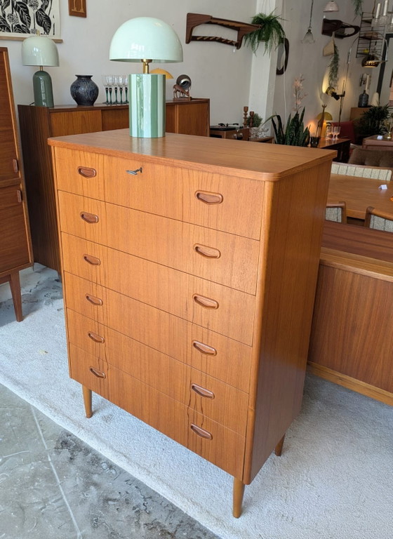 Image 1 of Vintage teak Scandinavian chest of drawers, tallboy