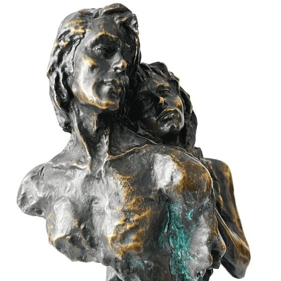 Image 1 of Vintage André Paor bronze sculpture bronze L'amour de Margo 41 cm 1990s