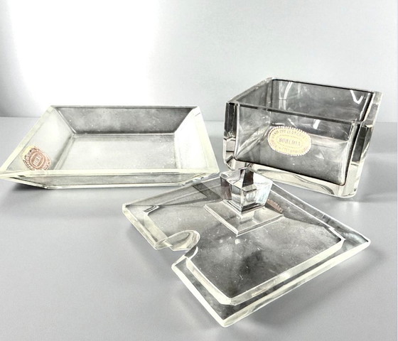 Image 1 of Formaggiera in cristallo di Bohemia in stile Art Deco