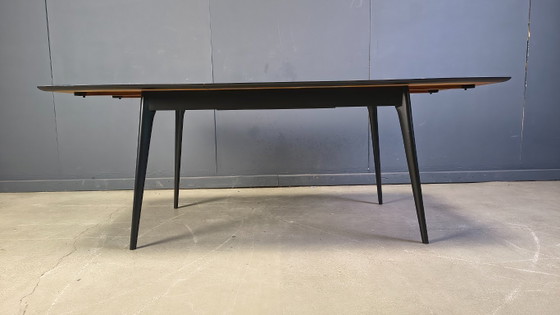 Image 1 of Uitschuifbare eettafel van Alfred Hendrickx voor Belform, jaren 1950.