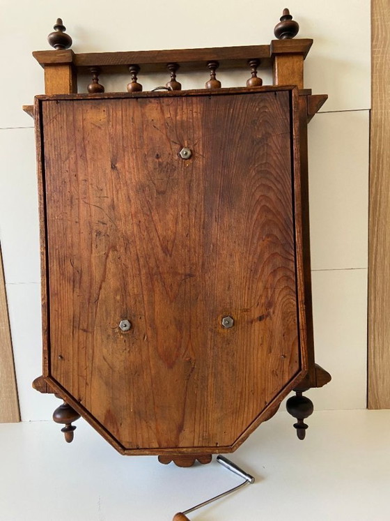 Image 1 of Large Antique French Wall Clock, 1880, Mechanical, Carved Wood