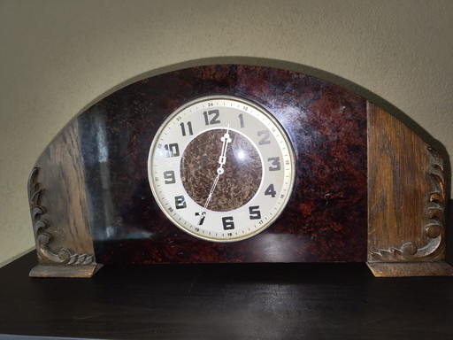 Dark brown mantle clock