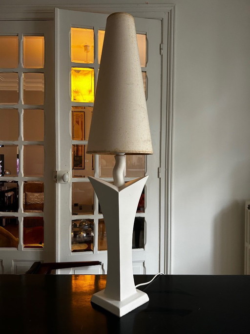 Ceramic lamp by Pierre Casenove, Lunéville, 1980