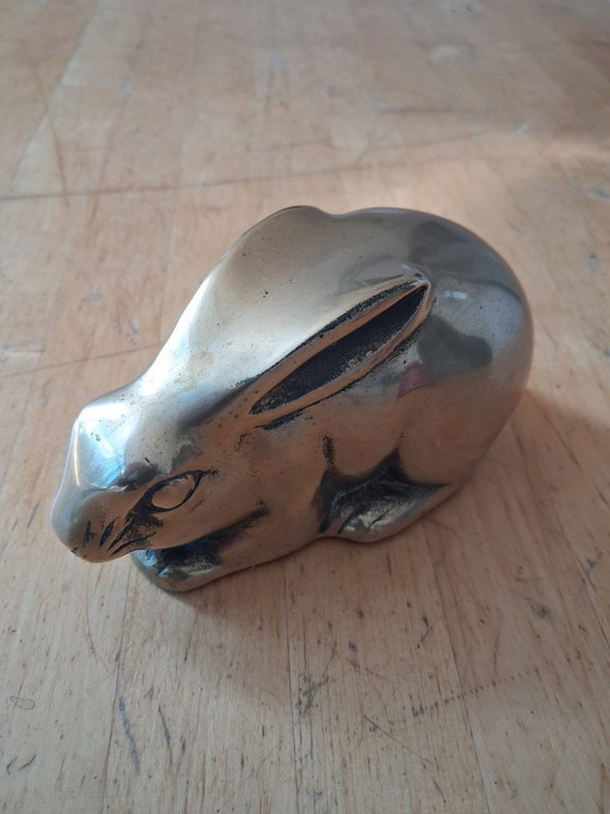 Image 1 of Vintage messing konijn, Hollywood Regency stijl.