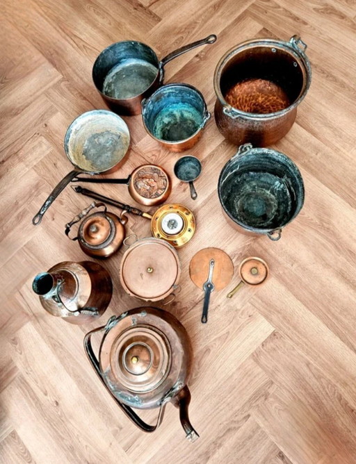 Prestige-Set, 14-teilig, Antik-Kupfer und Bronze, 14 kg, hochwertige Küchendekorationskollektion