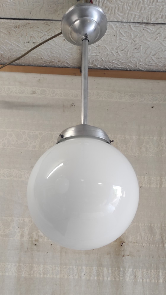 Image 1 of Bauhaus style globe opaline pendant light XL - mid. 20th century 