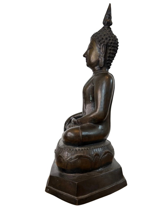 Thai Bronze Buddha – Large Temple Statue – Rattanakosin Style 55cm – Sculpture (photo 7 of 10)