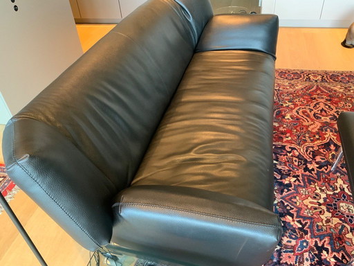 Divano a 3 posti Leolux Devon con poggiapiedi