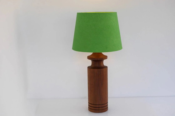 Image 1 of Large mid-century modern Danish teak table lamp