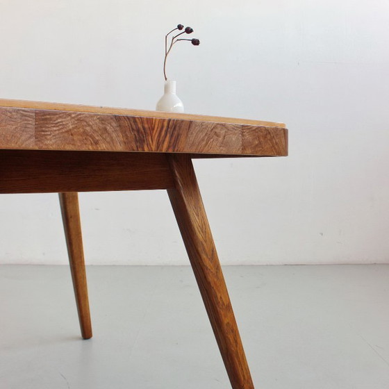 Image 1 of Extendable Dining Table, Mid-Century Modern, Czechoslovakia, Vintage 1960s 1970s, Completely Restored