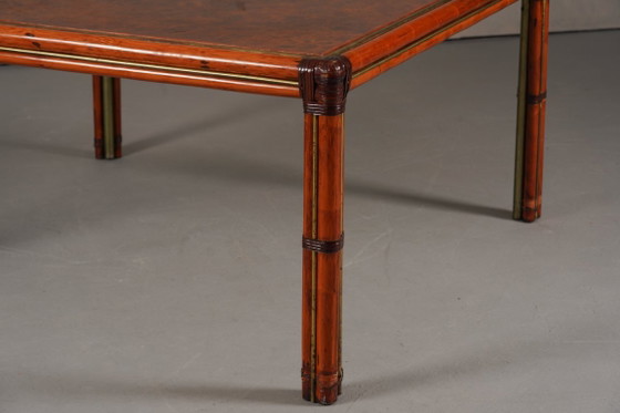 Image 1 of Vintage Italian Squre Dining Table In Burl Elm, by Alberto Smania for Studio Smania Interni, Italy 1960’s