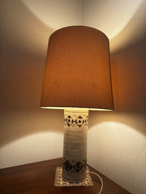 Bitossi / Bergboms Tischleuchte von Aldo Londi – Schamotte-Steinzeug, 1960er Jahre