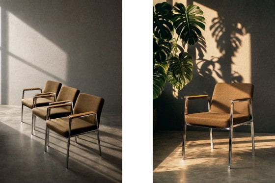 Sedia da conferenza vintage in stile Mid-Century Modern tedesca, marrone, di Drabert, anni '70. (photo 12 of 17)
