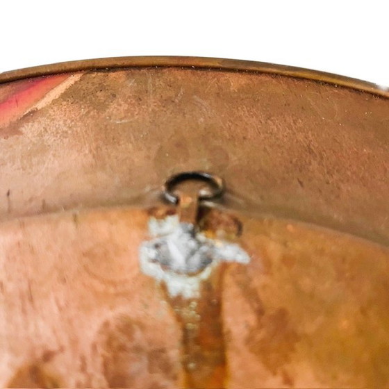 Image 1 of Vintage koperen geëtst Turks sierbord Istanbul bloem Oosters 1970's