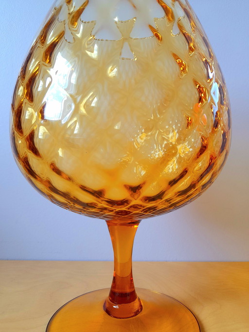 Vase ou coupe en verre soufflé Empoli 1970
