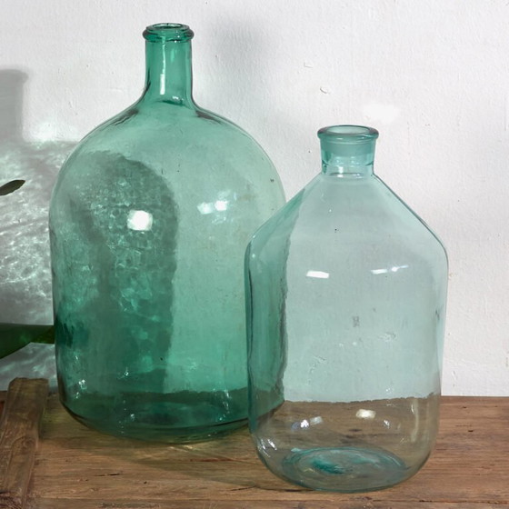 Navy green antique bottles (c.1920). Set of 2 pieces #43 – Glass & Decanter, Glass (photo 7 of 10)