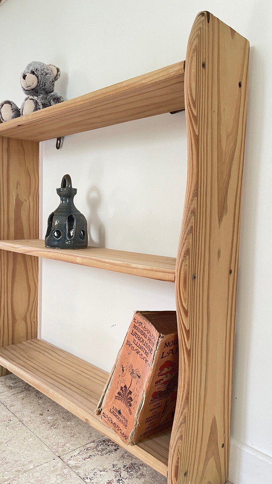 Image 1 of Scaffale vintage in legno grezzo a 3 ripiani