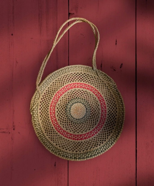 Grote ronde draagtas van riet