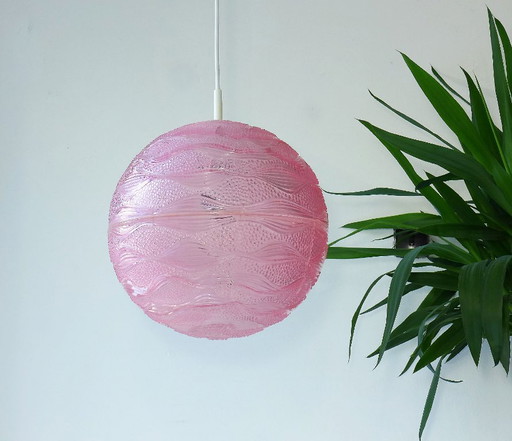 Rare Space Age Pendant Lamp Vintage 60s 70s Retro Ball Lamp Pink Acrylic
